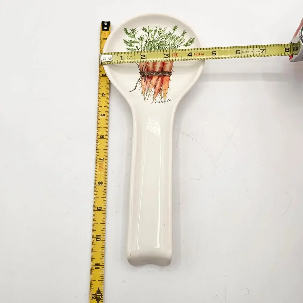 Ceramica Cuore Spoon Rest Carrots Italy Hand Painted Cottagecore Farmhouse